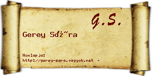 Gerey Sára névjegykártya